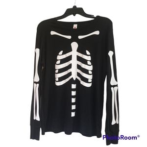 Ladies Long Sleeve Skeleton Halloween T-shirt by Target